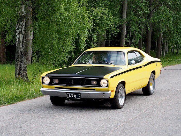 1971 Plymouth Duster. Kuva: Kai Lappalainen, lisenssi: CC-BY-40.