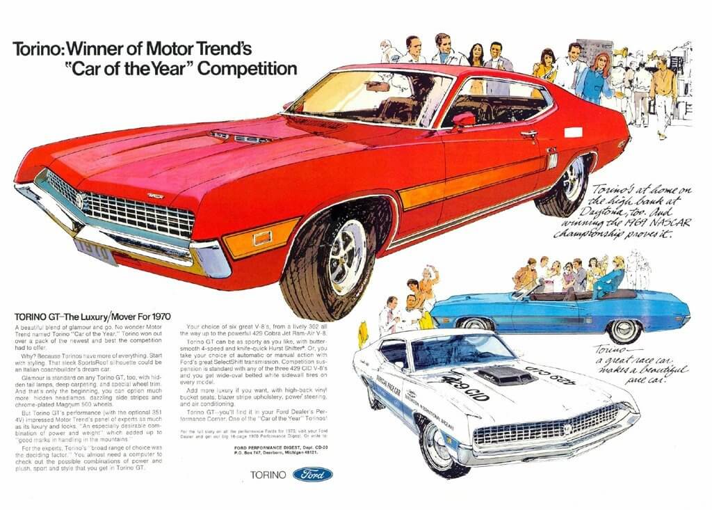 1970 Ford Torinon mainos. Tekijä: Ford.