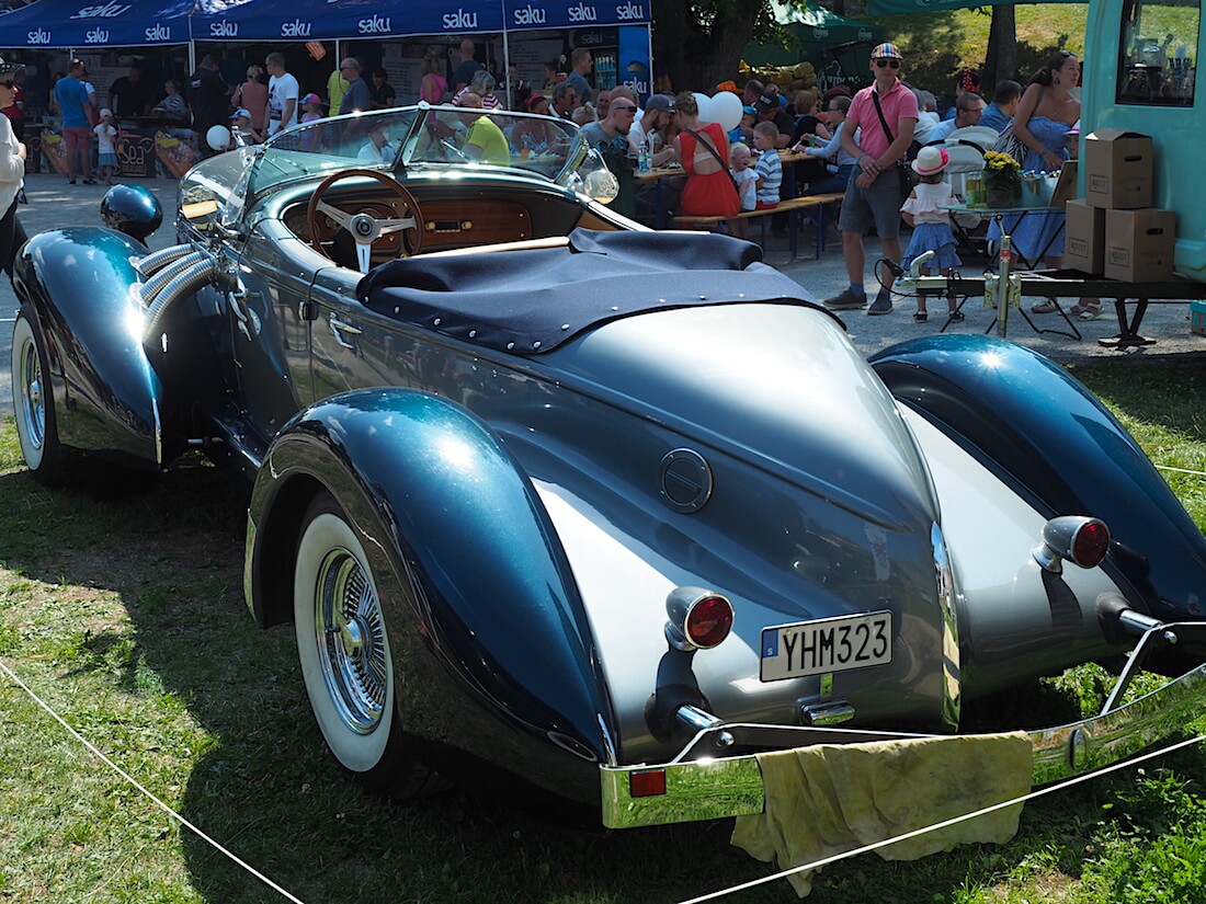 1936 Auburn 876 Speedster Boattailin veneenperä. Tekijä: Kai Lappalainen, lisenssi: CC-BY-40.