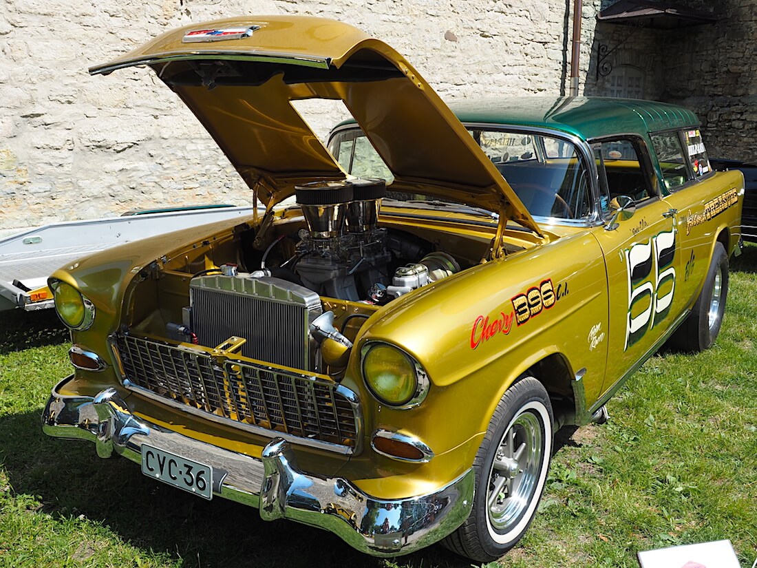 1955 Chevrolet Nomad Station Wagon 375hv 396cid V8.Tekijä: Kai Lappalainen, lisenssi: CC-BY-40.