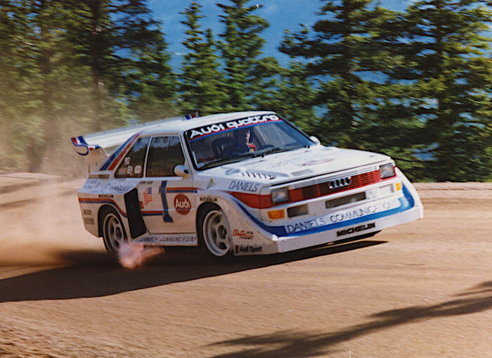 Pikes Peak 1986, Audi Quattro, Bobby Unser. Kuva ja copyright: Volkswagen AG.