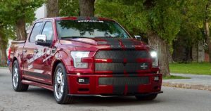 2017 Ford F-150 Shelby Super Snake keula ja raidat. Tekijä: Kai Lappalainen. Lisenssi: CC-BY-40.