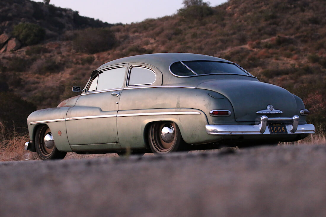 1949-Mercury-Coupe-Derelict-Teslan-moottorilla-ICON-WheelsFI 1949 Mercury Coupe Derelict Teslan sähkömoottorilla. Kuva ja copyright: ICON.