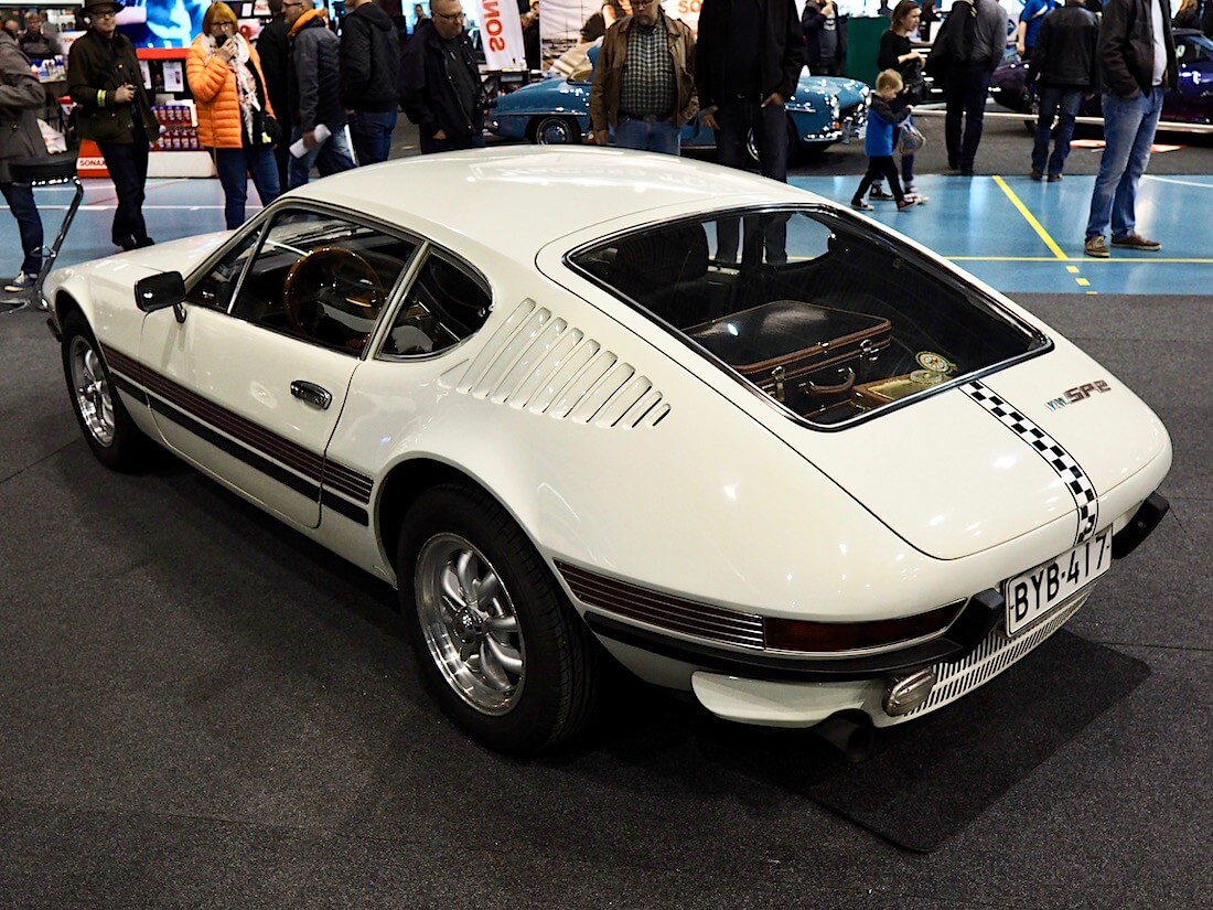 1973 Volkswagen SP2 Lahden Classic MotorsShow näyttelyssä. Kuva: Kai Lappalainen. Lisenssi: CC-BY-40.