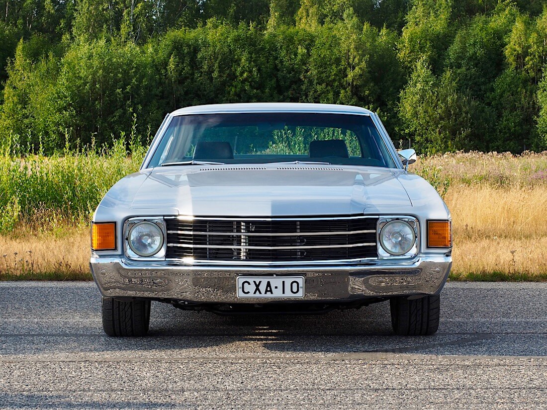 1972 Chevrolet Chevelle Mali Sport Coupe edestä kuvattuna