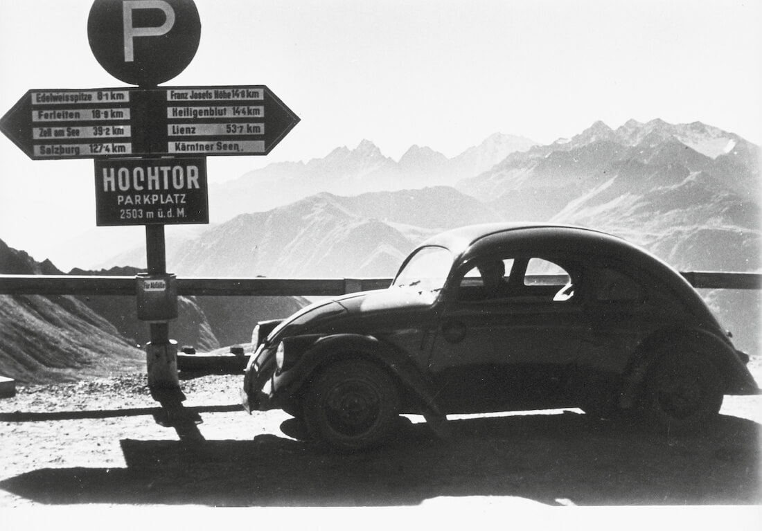 1937 VW kuplan ptototyyppi Grossglockner alppitiellä