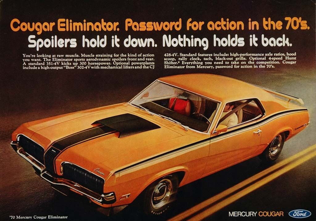 1970 Mercury Cougar Eliminatorin mainos