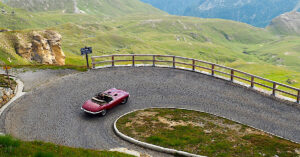 Jaguar E-type avo Grossglockner vuorella