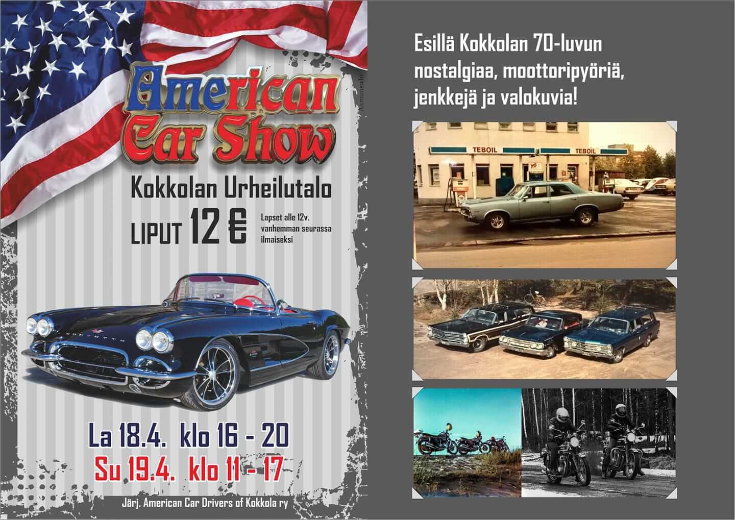 American Car Show Kokkola 2020 juliste.