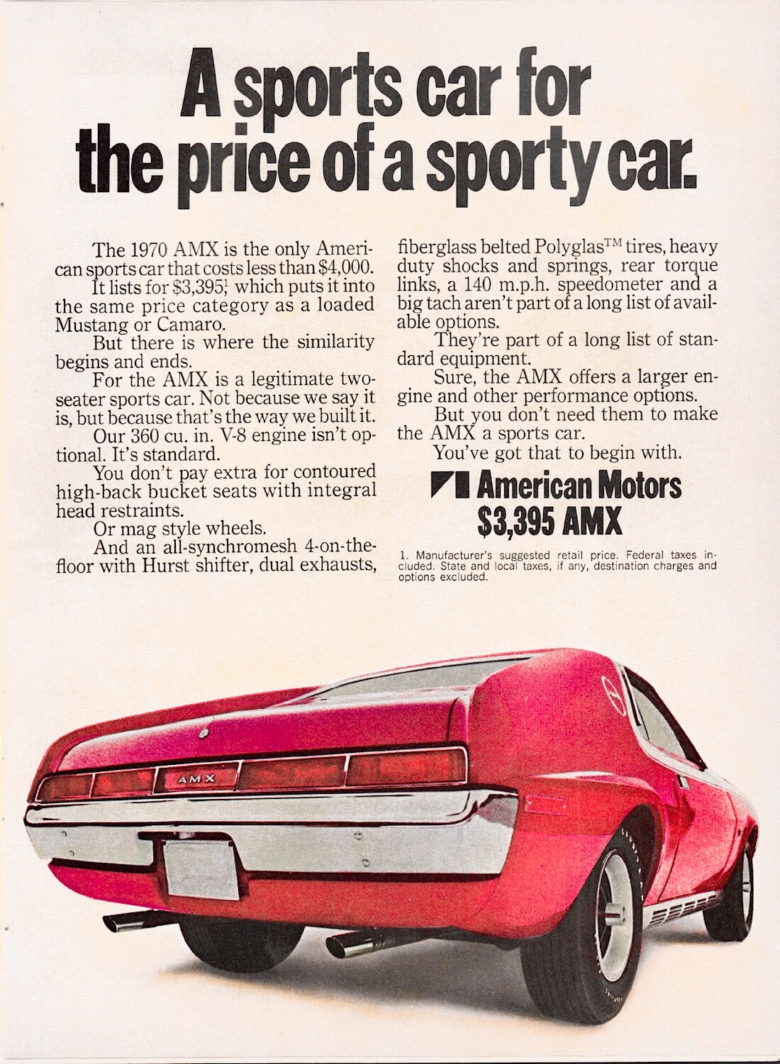 1970 AMC AMX:n mainosjuliste