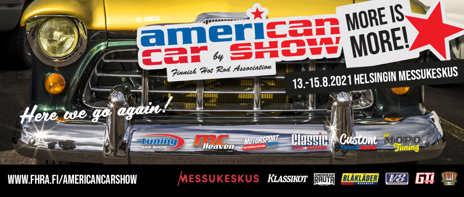 American Car Show 2021 mainosjuliste. FHRA.