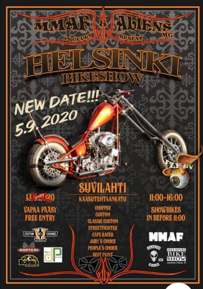 Helsinki Bike Show 2020 mainosjuliste