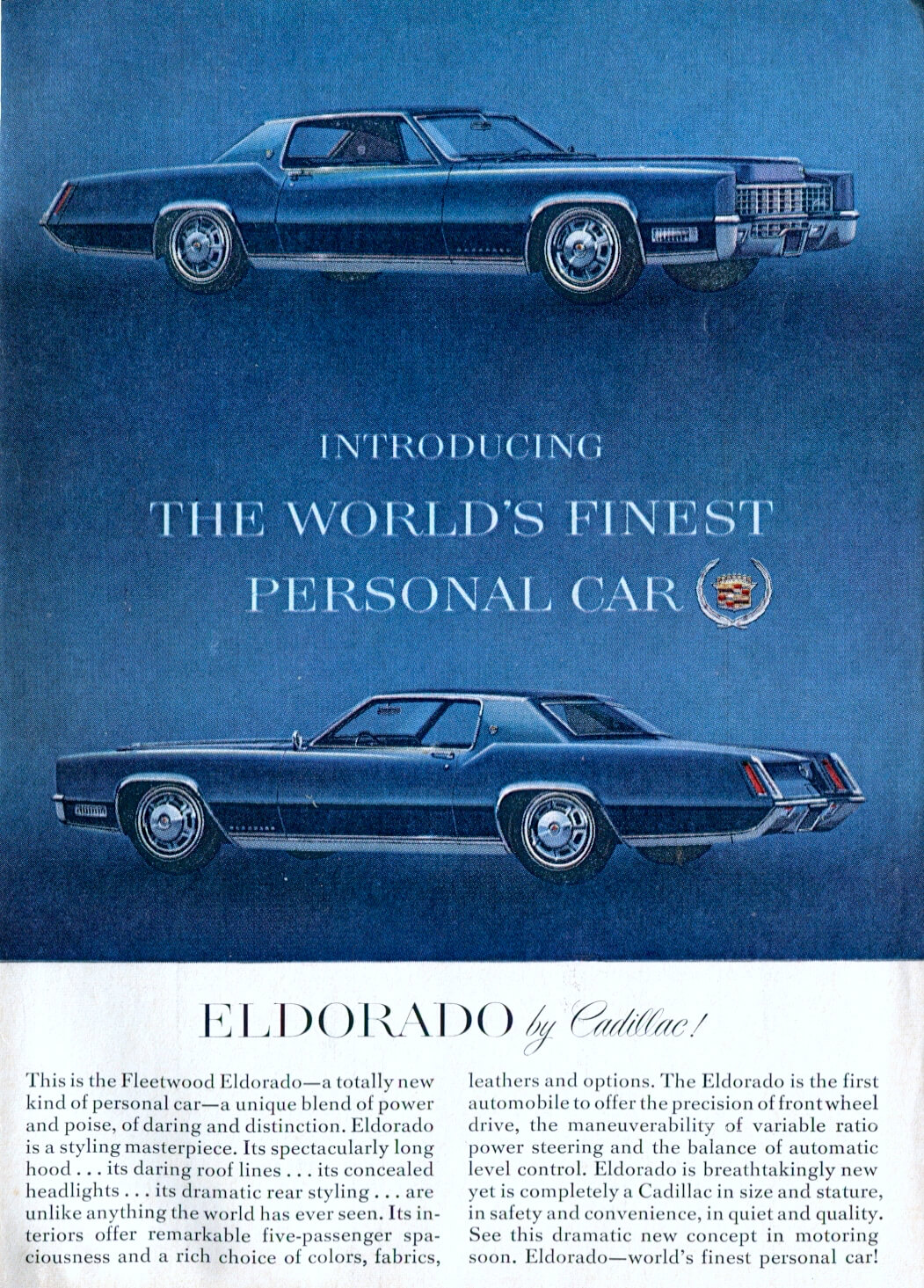 1967 Cadillac Eldoradon mainosjuliste. Kuva: SenseiAlan/Flickr/GM.