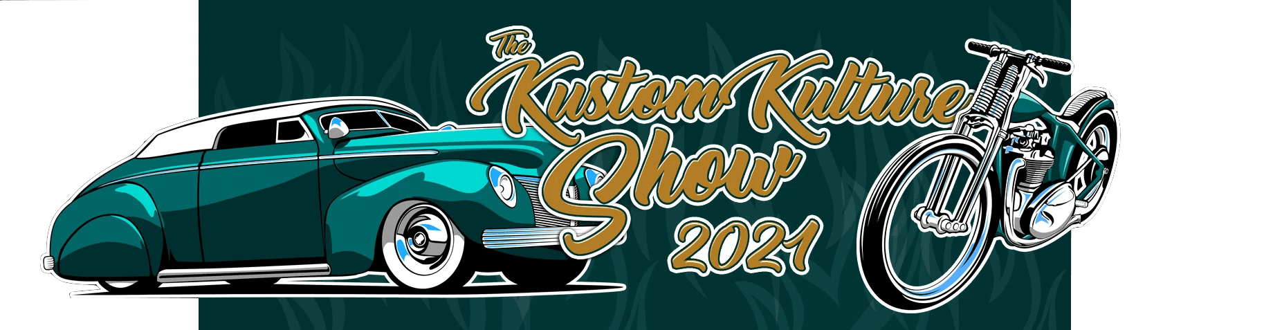 Kustom Kulture Show 2021 mainosbanneri. Kuva: KKS.