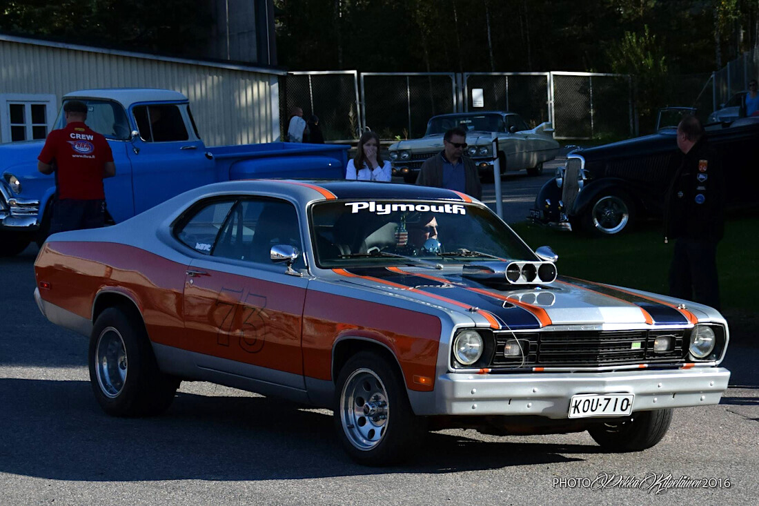 Thony Numanin 1973 Plymouth Duster. Kuva: Pekka Kilpeläinen.