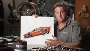 Autonsuunnittelija Chip Foose ja custom C8 Corvette Stingray.