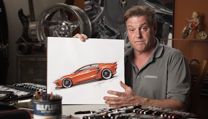 Autonsuunnittelija Chip Foose ja custom C8 Corvette Stingray.