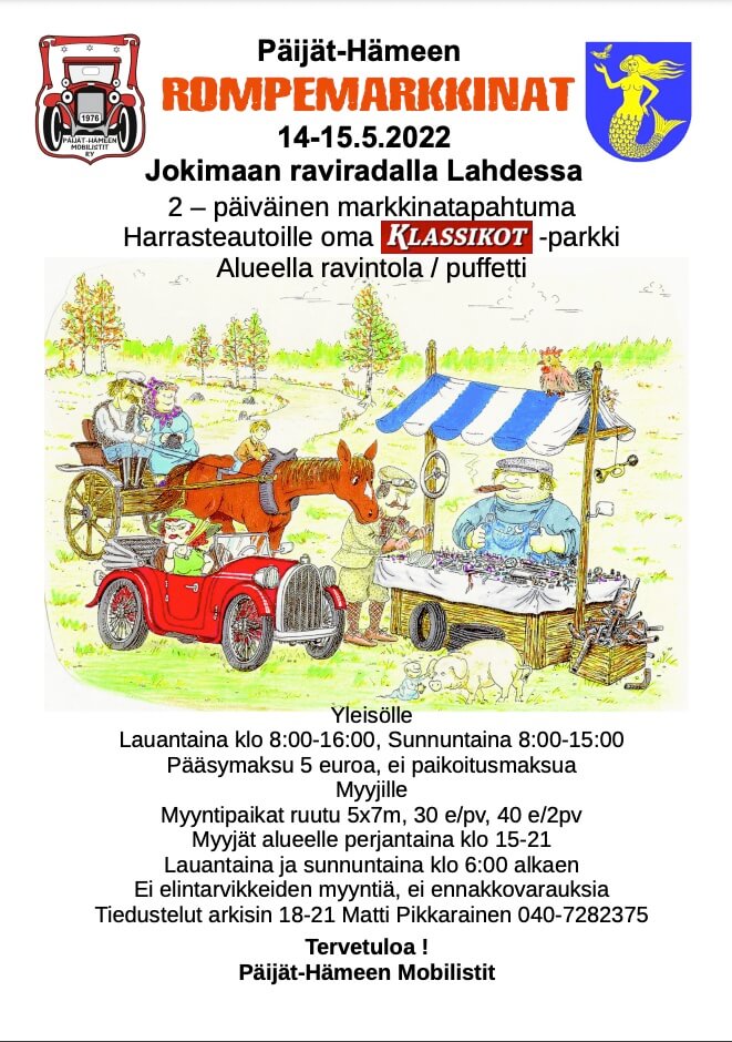 Päijät-Hämeen mobilistien rompemarkkinat Jokimaalla 2022 mainosjuliste