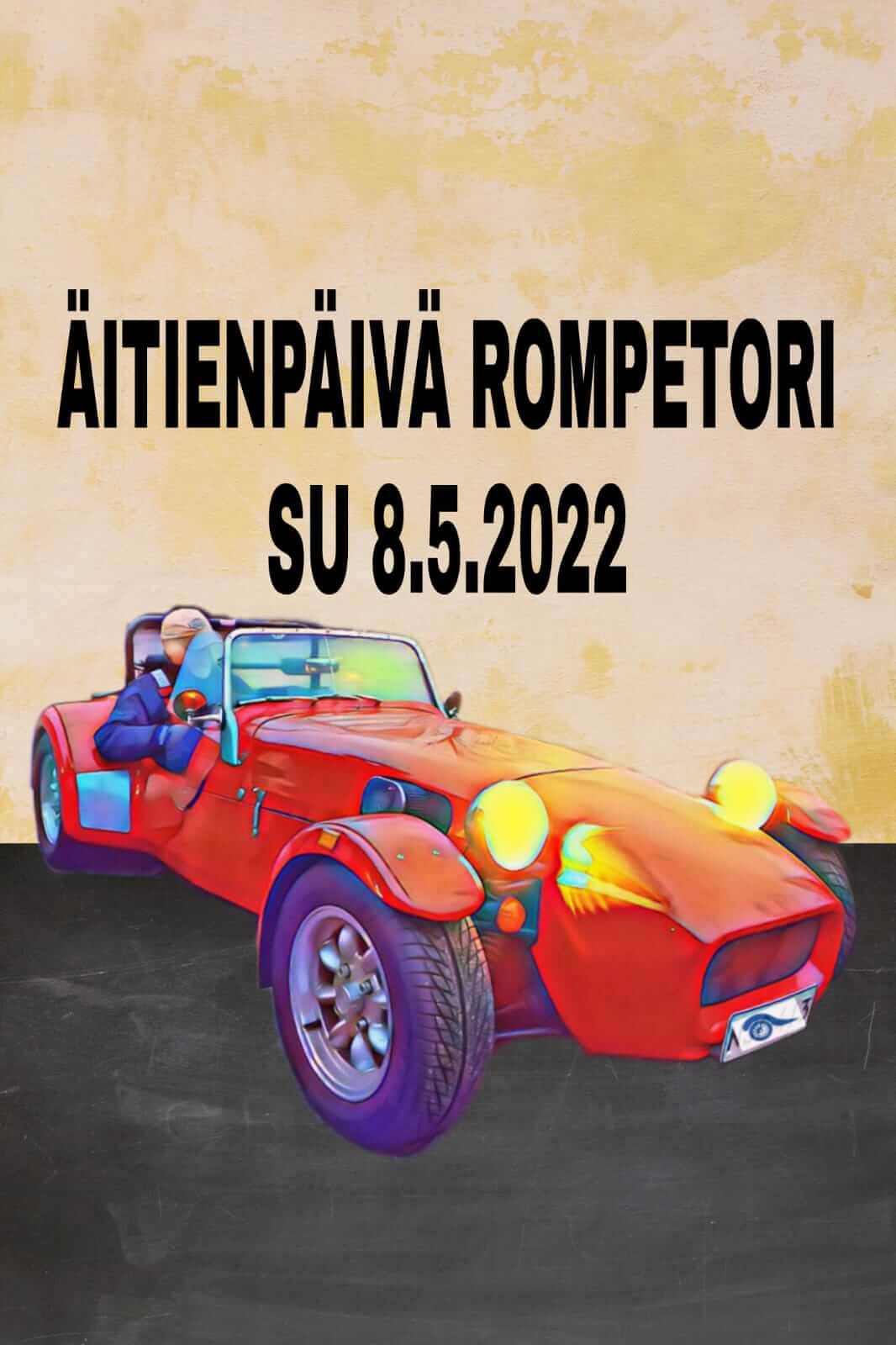 Äitienpäivän rompetori Espoon automuseo mainosjuliste