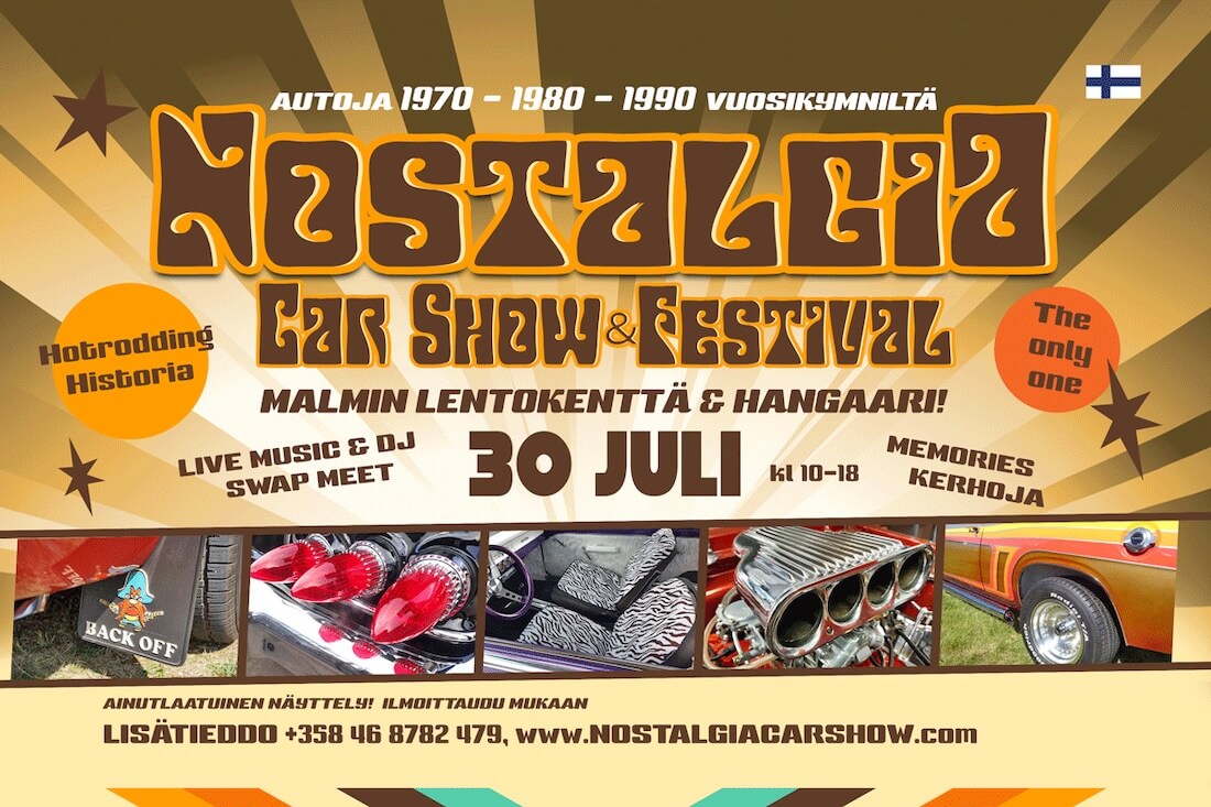 Nostalgia Car Show 2022 mainosjuliste