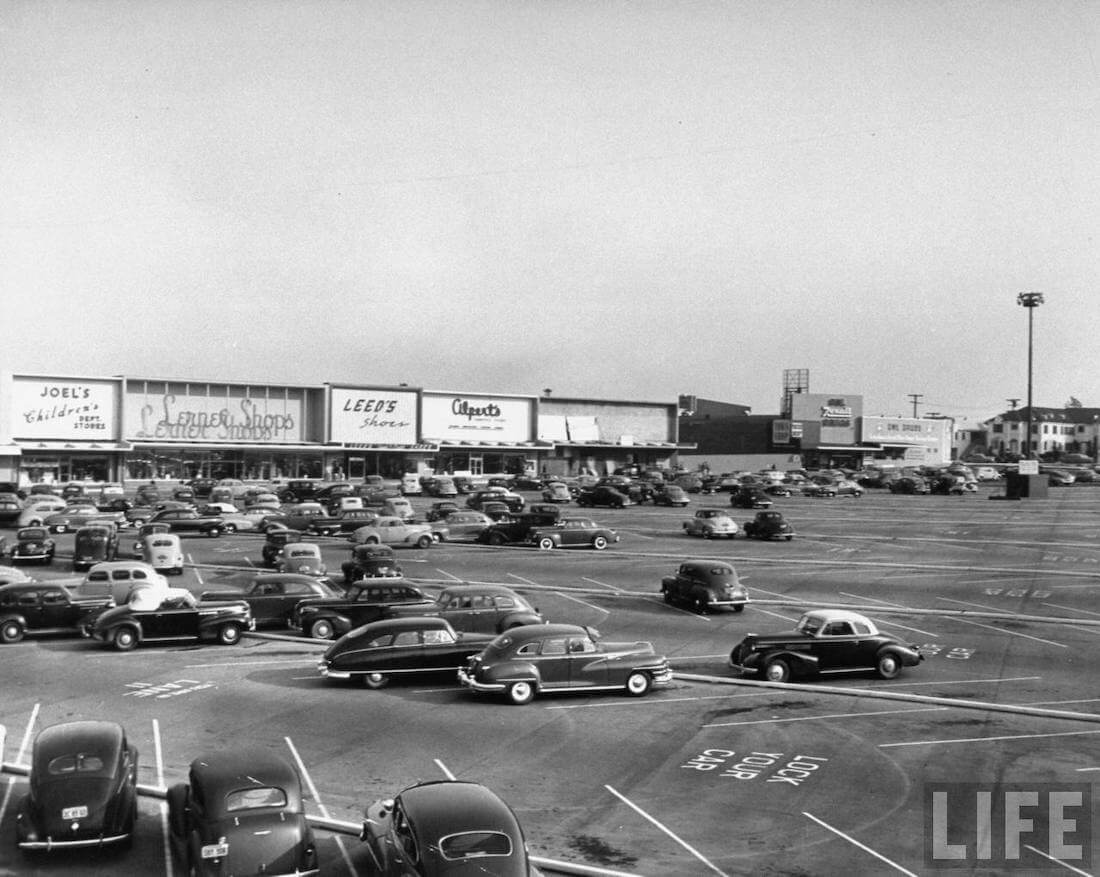 Greenshaw Center ostoskeskus vuonna 1949