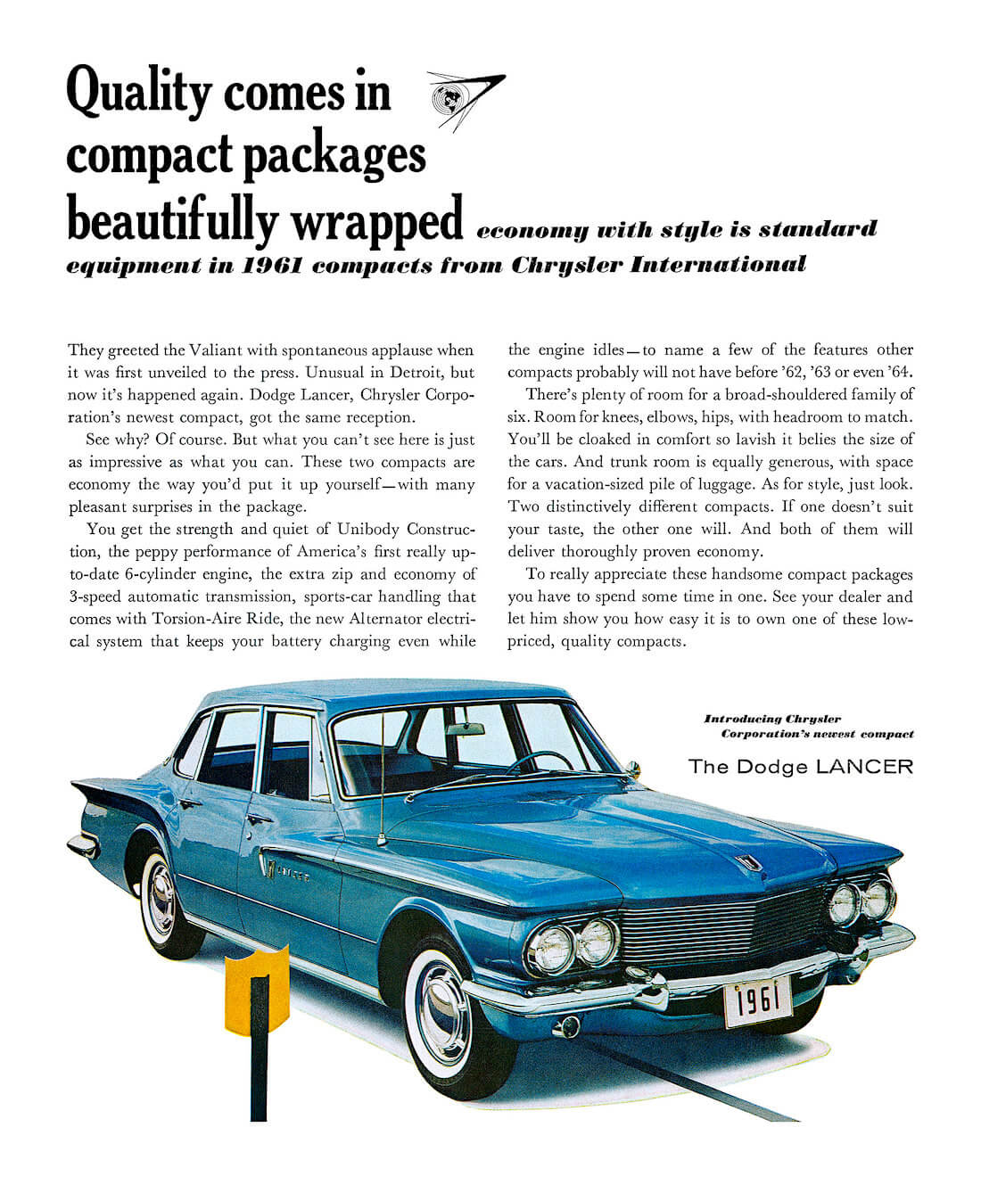 1961 Dodge Lancer mainosjuliste