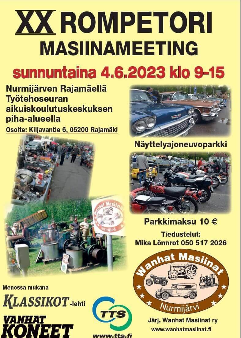 Masiinameeting ja rompetori Nurmijärvellä 2023