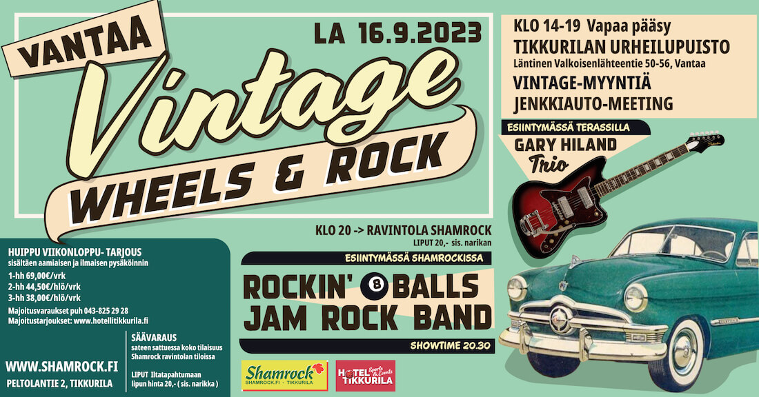 Vantaa Vintage & Wheels 2023 tapahtuman juliste