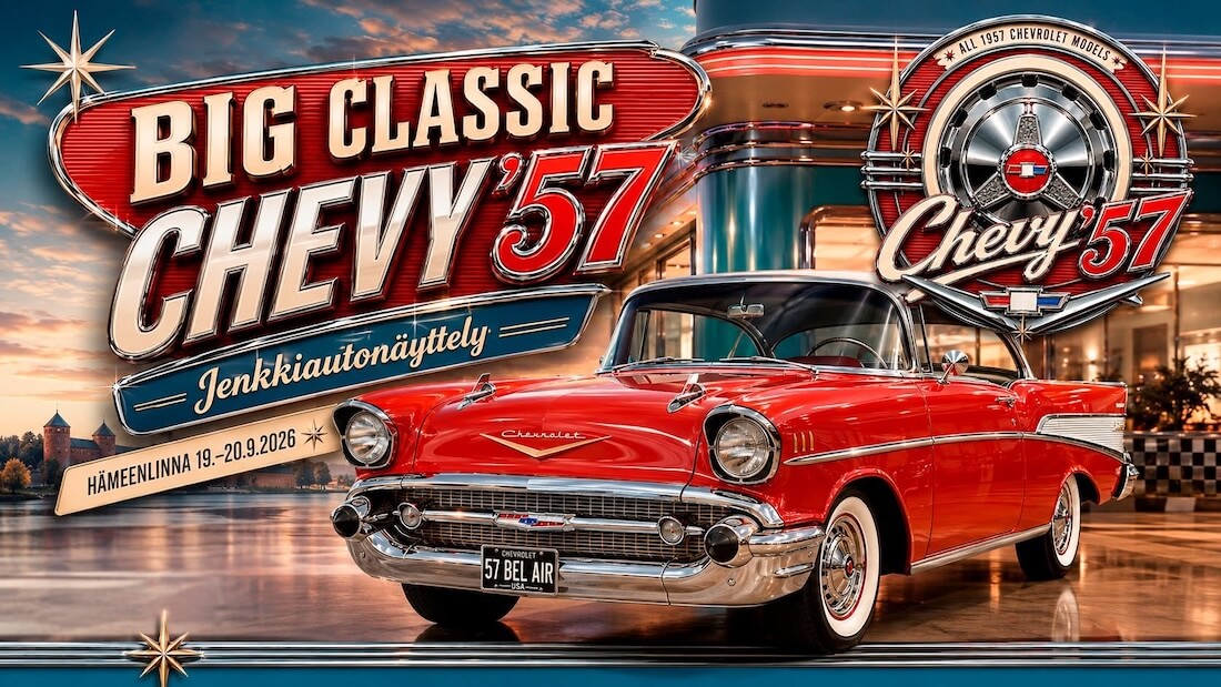 Chevy 57 Boulevard mainos Jenkkiautonäyttelyssä